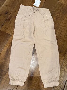 Mayoral Tan Cargo bow Tie-Waist Joggers for girls - super soft